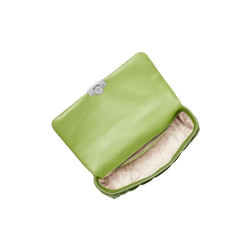 MICHAEL KORS Leather Crossbody Bag, Shoulder Bag Large Size Women's Green-2