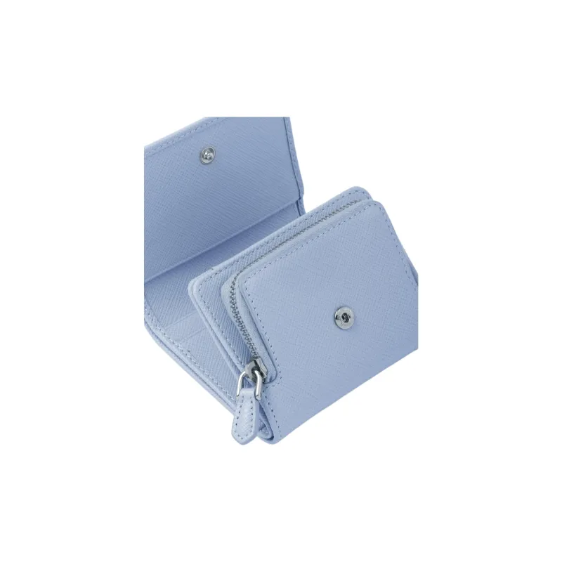 PRADA Cow Leather Wallet Women's Light Blue-4