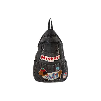 LUVISTRUE Denim Backpack Unisex Black/Blue