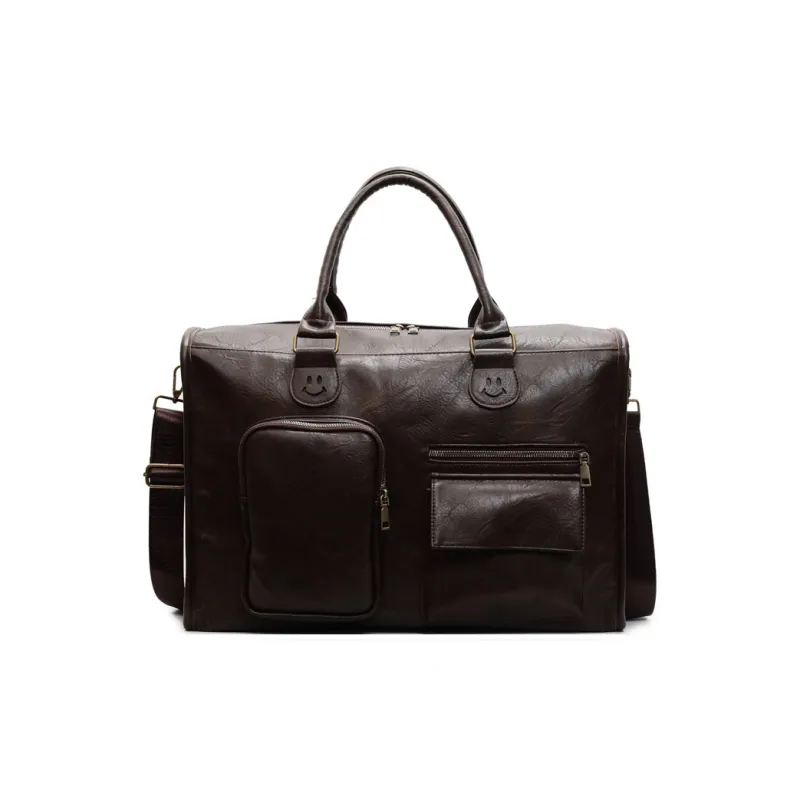 LETOO PU Travel Bag 36L Black/Coffee-5