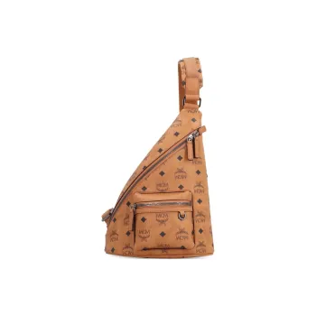 MCM Aren Visetos Canvas Shoulder Bag Crossbody Bag Mini Women's Cognac Brandy