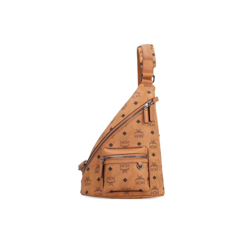 MCM Aren Visetos Canvas Shoulder Bag Crossbody Bag Mini Women's Cognac Brandy-0