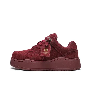 ESTEE GEEA Low Top Skateboard Shoes Unisex Burgundy