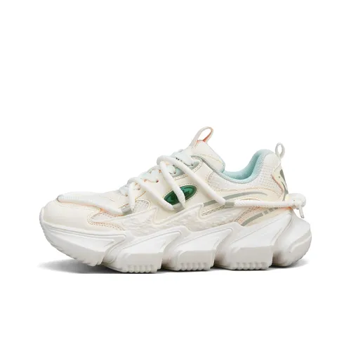 TCELLARS Cushioned Wear Resistant Lightweight Height Increasing Low Top Chunky Sneakers Men's Beige Yellow Box