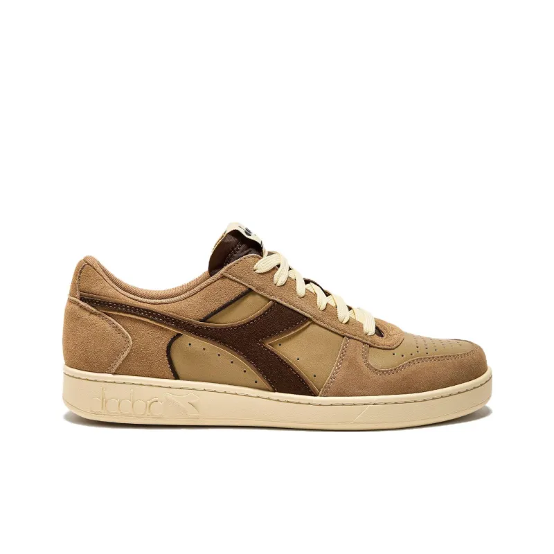 Diadora Magic Basket Anti Slip Wear Resistant Low Top Skateboard Shoes Unisex Brown-1