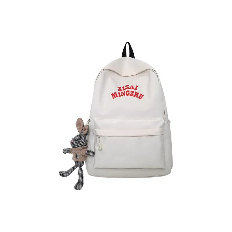URBAN FOREST Nylon Backpack Unisex White/Black/Burgundy-0