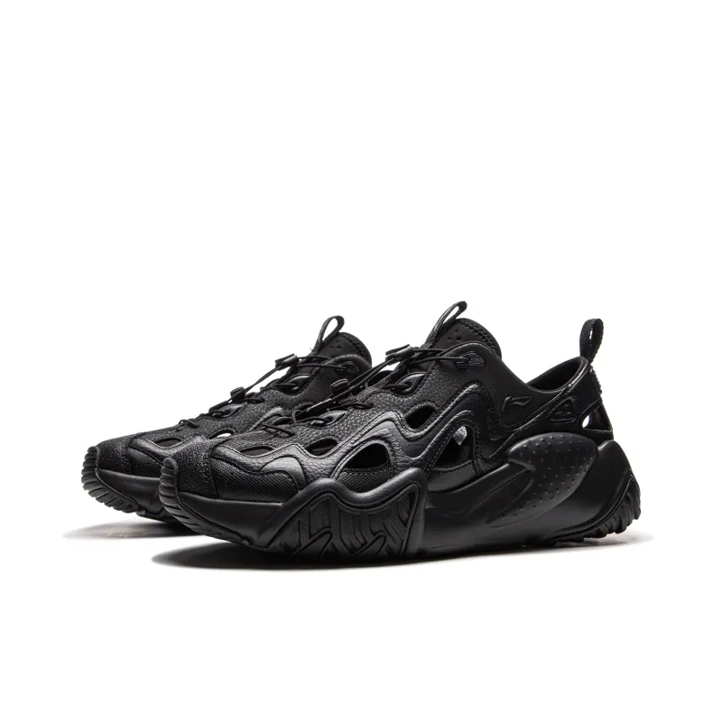 LiNing Cat Claw Breathable Height Increasing River Trekking Shoes Men's Night Black-2