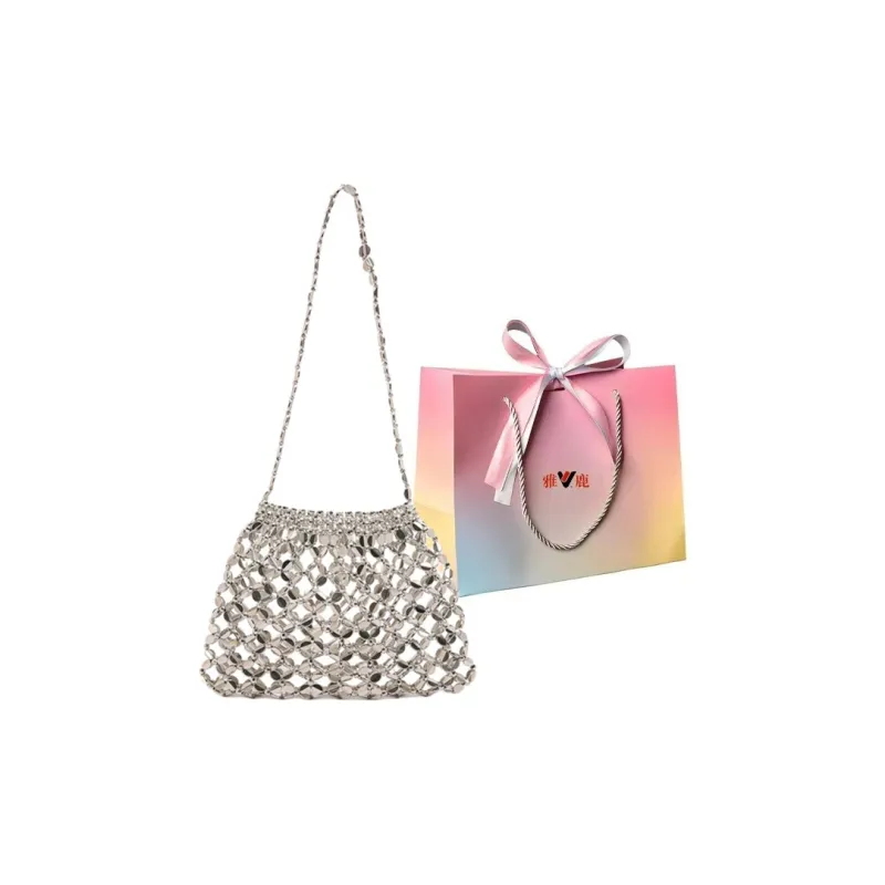Yalu Acrylic Shoulder Bag Regular Women's White/Silver-6
