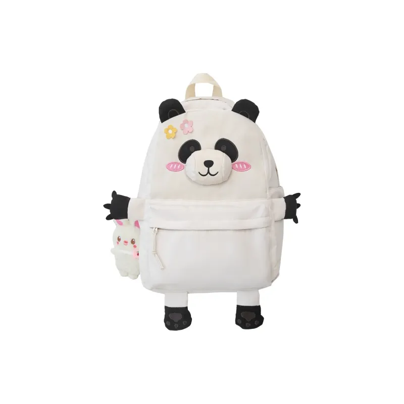 URBAN FOREST Nylon Backpack Women's White/Black/Khaki-0