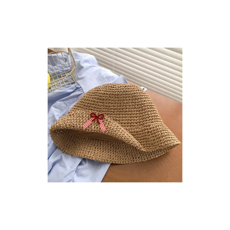 MITHAOL KUSC Straw Woven Bucket Hats Women's-2