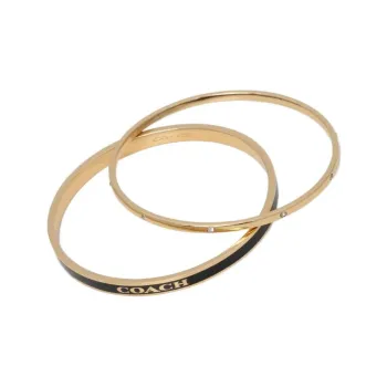 COACH Brass Bangles Women's Black Gold