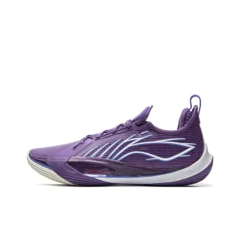 LiNing Cushioned Slip Resistant Abrasion Resistant Low Top Basketball Shoes Men's Mineral Purple