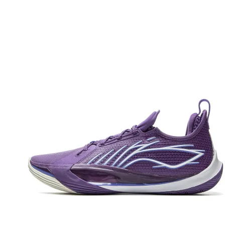 LiNing Cushioned Slip Resistant Abrasion Resistant Low Top Basketball Shoes Men's Mineral Purple
