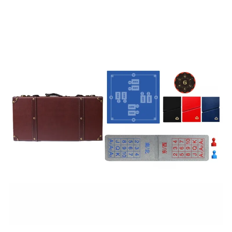GPPOKER Gold Medal High End Push Egg Poker Card Box Leather Box With Score Card Sign Card Table Cloth Poker Cards-0