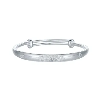 LIU GUI FU JEWELRY 999 Fine Silver Bangles Women's