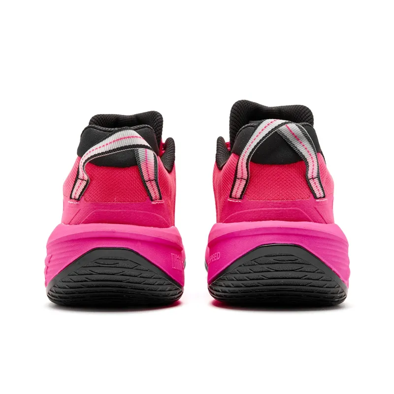 QIAODAN FETEAM Cushioned Slip-Resistant Abrasion-Resistant Low-Top Basketball Shoes Men's Neon Pink Black-5