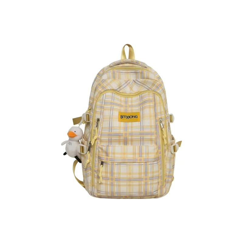 PAIBLOKS Nylon Backpack Unisex Black/pink/blue/yellow-8