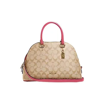 COACH Katy Coated Canvas With Smooth Leather Accents Shoulder Bag, Crossbody Bag, Handbag Tubas Women's Monogram Brown