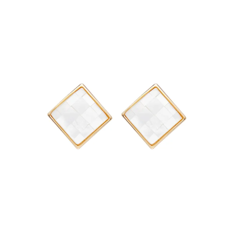 Anxious Mother Of Pearl Stud Earrings Women's-0