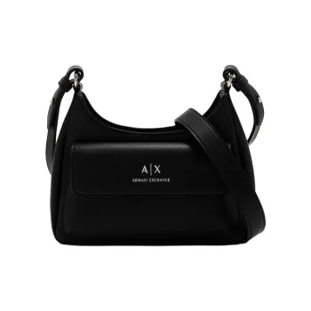 ARMANI EXCHANGEAE Polyester Hobo Shoulder Bag, Crossbody Bag Mini Women's Black