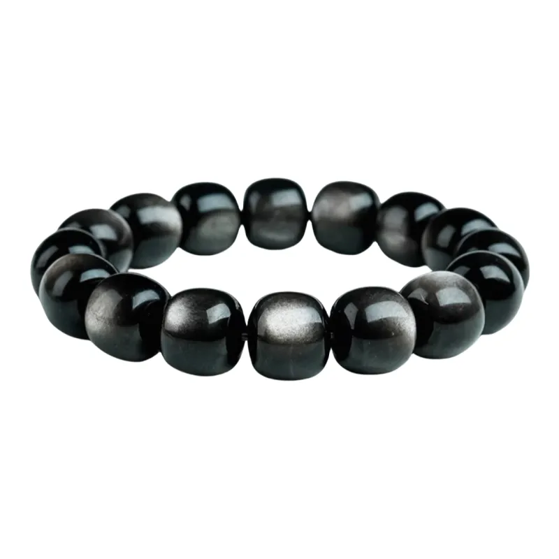 Stone On The Line Obsidian Bracelets Unisex-4