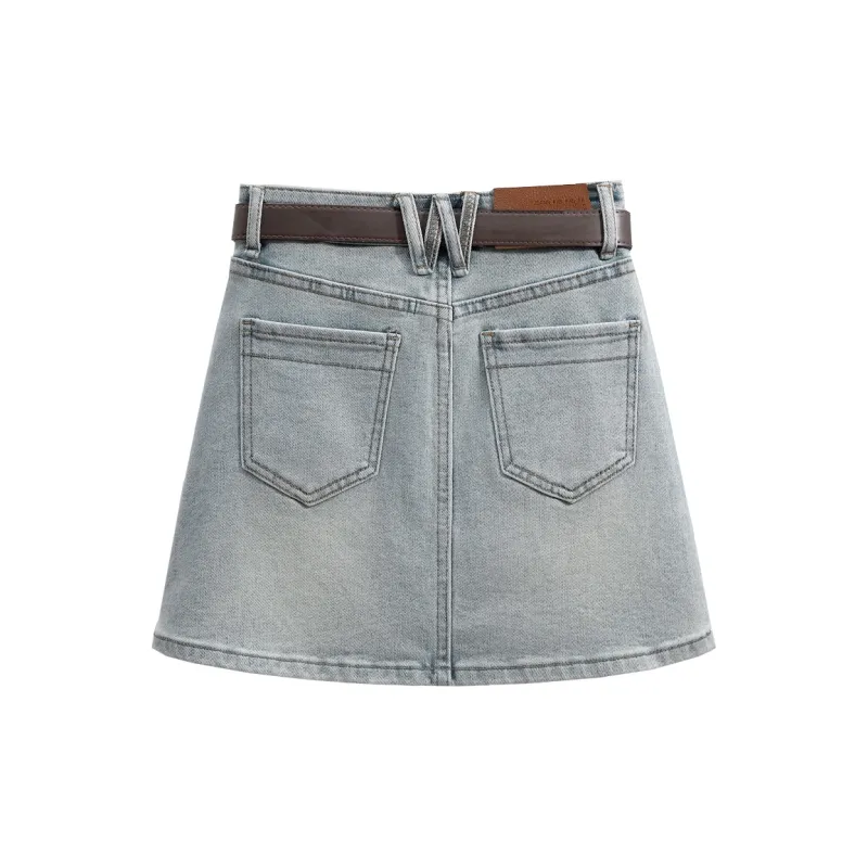 Cypress House Denim Short Skirts Women's Light Blue-1
