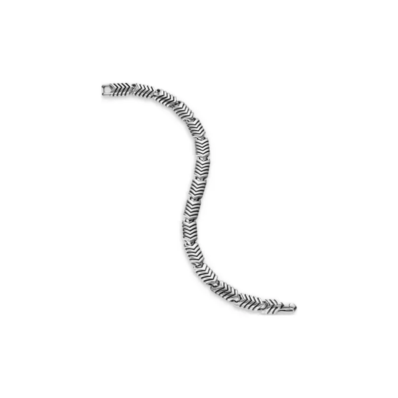 David Yurman Sterling Silver Chevron link Bracelet-2