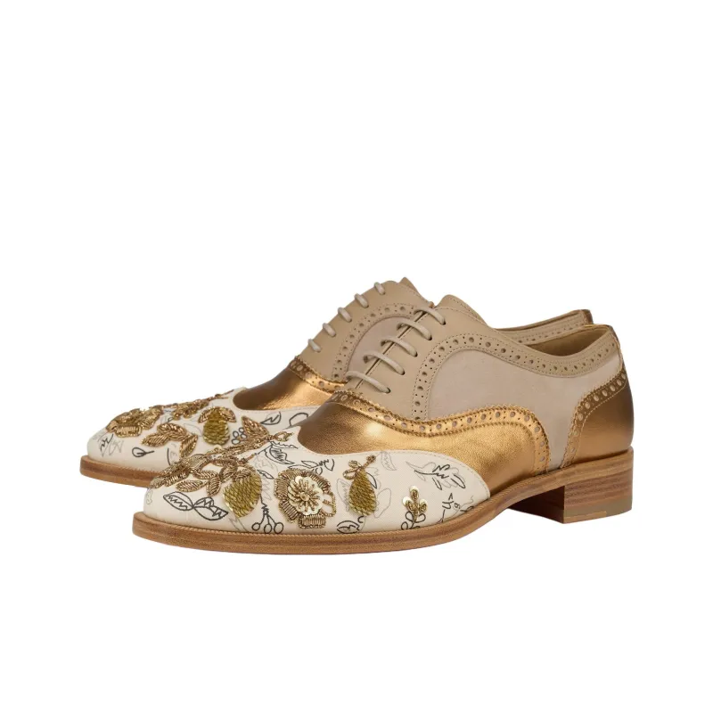 CL LUBOTING Education Esquisse Florale Casual Shoes Men's Gold-1