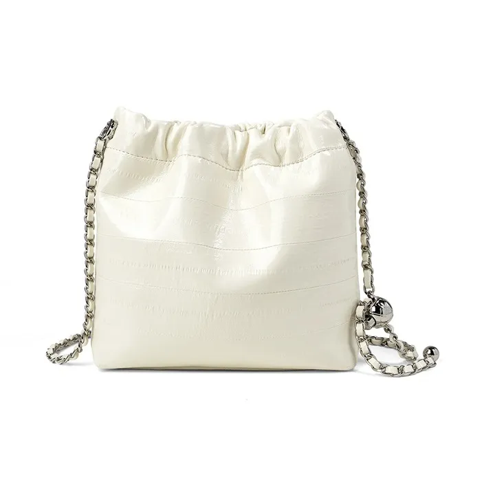 Teenmix Cow Leather With Synthetic Leather Shoulder Bag, Crossbody Bag Women's Black/Silver/Ecru-19