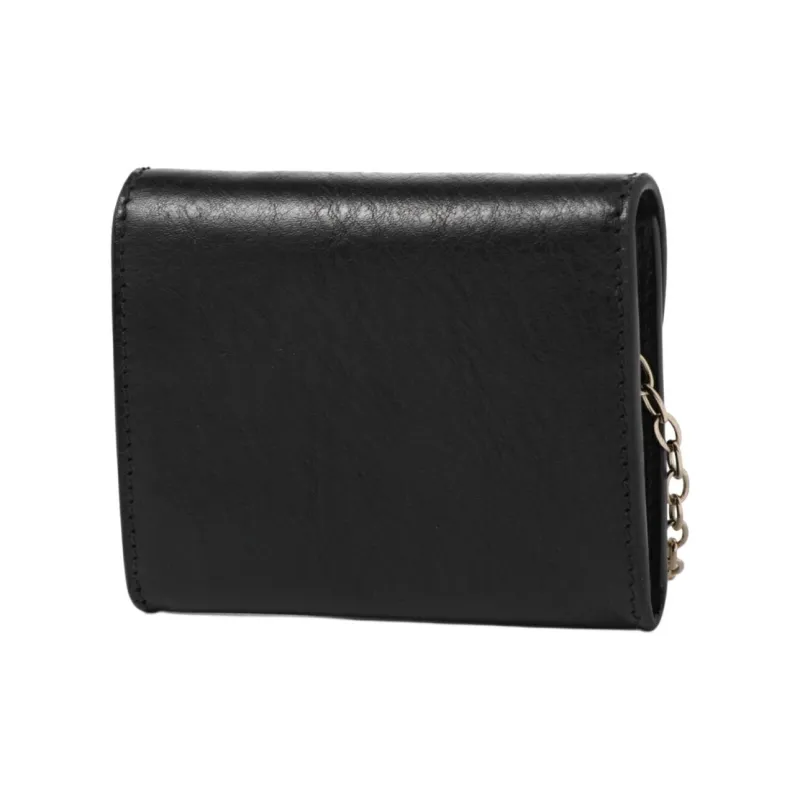 Il Bisonte Leather Card Holder Women's Black-2