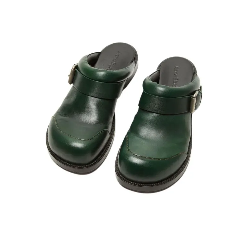 Acne Studios Closed Toe Slippers 2cm Women's Green-1