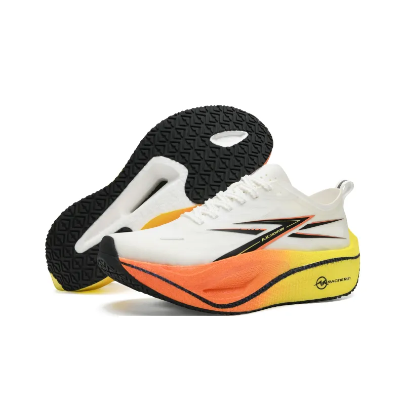 A.KNACKFUSS Low Top Running Shoes Unisex White Orange-4