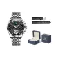 Steel Band Jet Black[Includes: Exclusive Box+Leather Strap]
