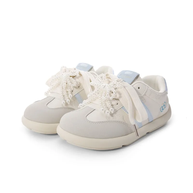 Cob Anti-Slip And Wear-Resistant Lightweight Low-Top Skateboard Shoes Women's Beige Blue-2