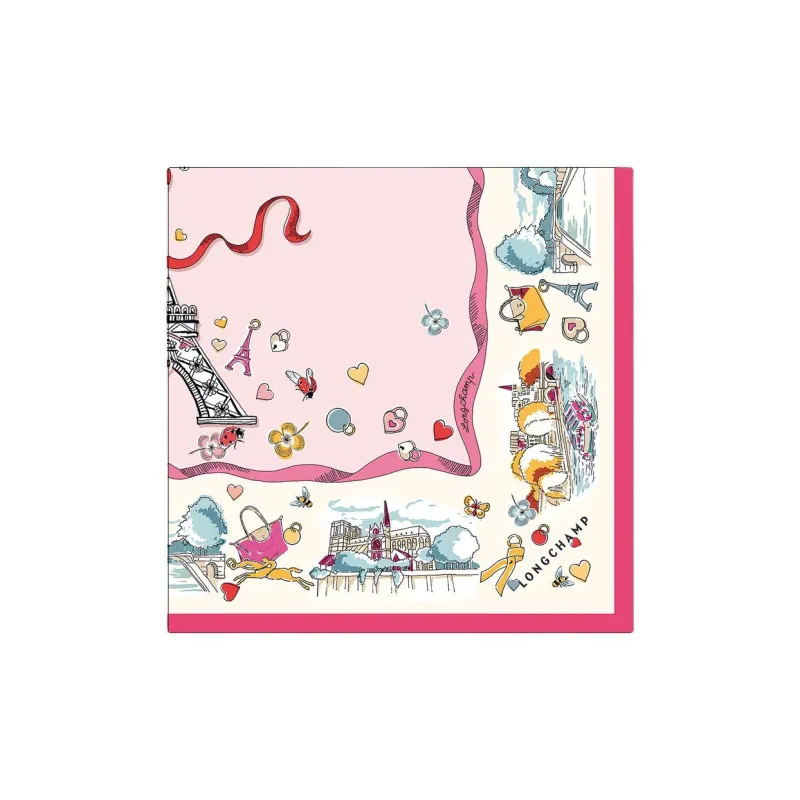 LONGCHAMP Silk Scarves Women's Pink-1