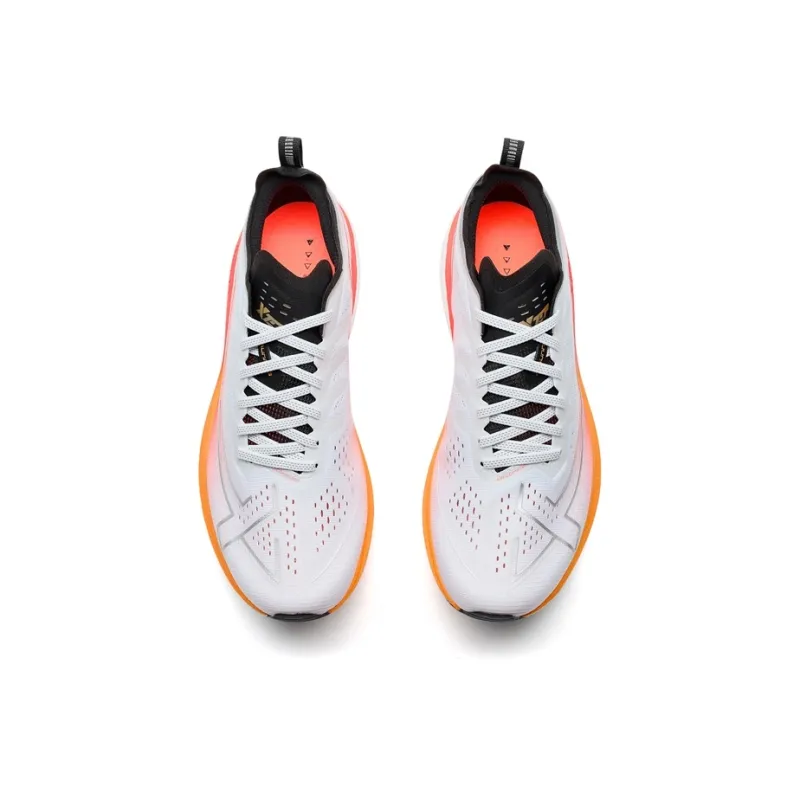 XTEP Cushioned Slip Resistant Abrasion Resistant Low Top Long Distance Running Running Shoes Unisex White Red Black-4