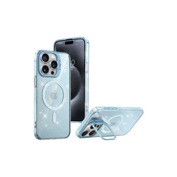 Koman PC Material Luxury Flash Shield Stand Magnetic Phone Cases Compatible With Apple IPhone 12/13/14/15/16/Pro/Mac