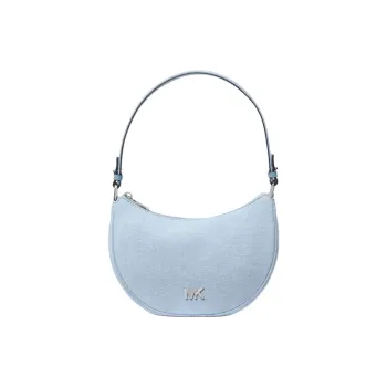 MICHAEL KORS Fabric Half Moon Shoulder Bag, Crossbody Bag, Handbag Small Size Women's Light Denim Blue