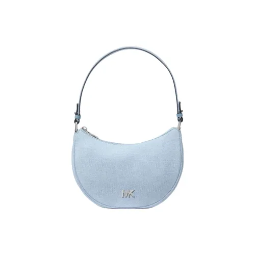 MICHAEL KORS Fabric Half Moon Shoulder Bag, Crossbody Bag, Handbag Small Size Women's Light Denim Blue