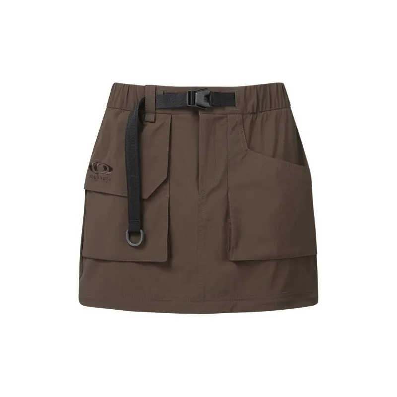 SALOMON Casual Long Skirt Women's Brown-3