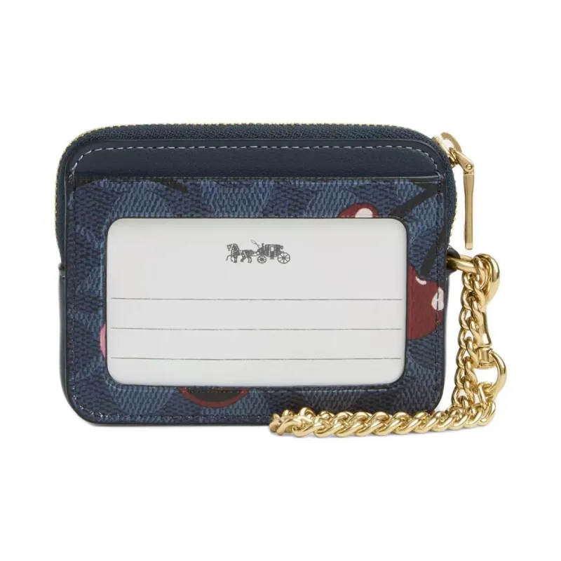 COACH Canvas Card Holder Mini Women's Blue-2