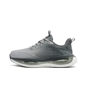 Warrior Cushioned Slip-Resistant Breathable Low-Top Casual Long Distance Running Sprint Running Shoes Men's Gray