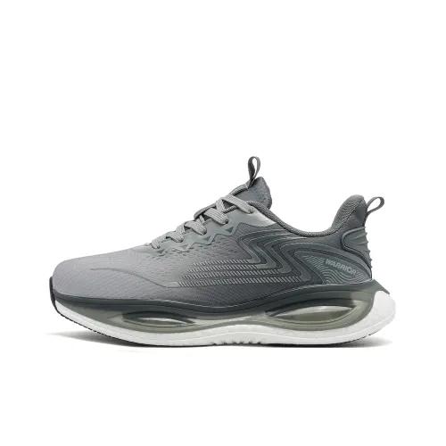 Warrior Cushioned Slip Resistant Breathable Low Top Casual Long Distance Running Sprint Running Shoes Men's Gray