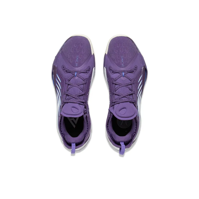 LiNing Cushioned Slip Resistant Abrasion Resistant Low Top Basketball Shoes Men's Mineral Purple-3