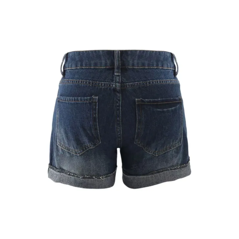 SECFLY OFFICIAL Denim Shorts Women's Navy Blue-1