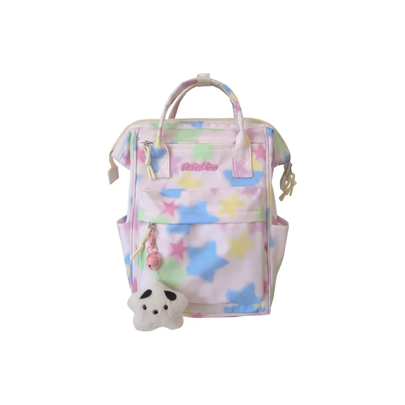 Debecca Nylon Backpack Regular Women's White/Pink/Yellow-4