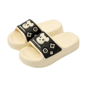 LUNNIFEIYA Summer Trendy Couple's Cute Bear Platform Indoor Home Slip Resistant Slippers