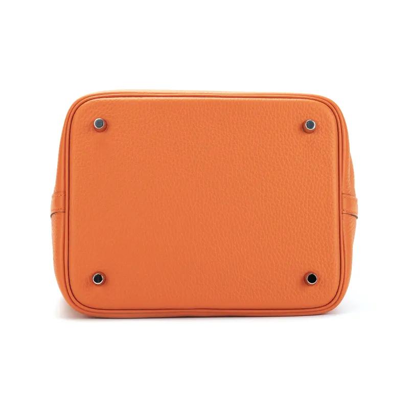 HERMES Picotin Lock Clemence Calfskin Basket Bag, Bucket Bag, Handbag Women's 93 Orange-3