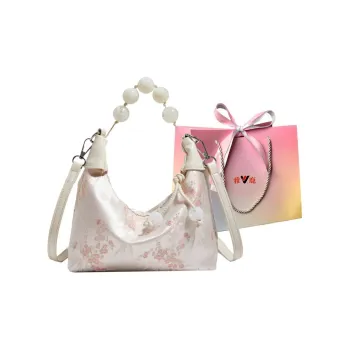 Yalu Nylon Dumpling Bag Handbags Women's Ecru/Black