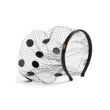 Valentino Viscose, Silk, Velvet, Metal Headbands Women's Black